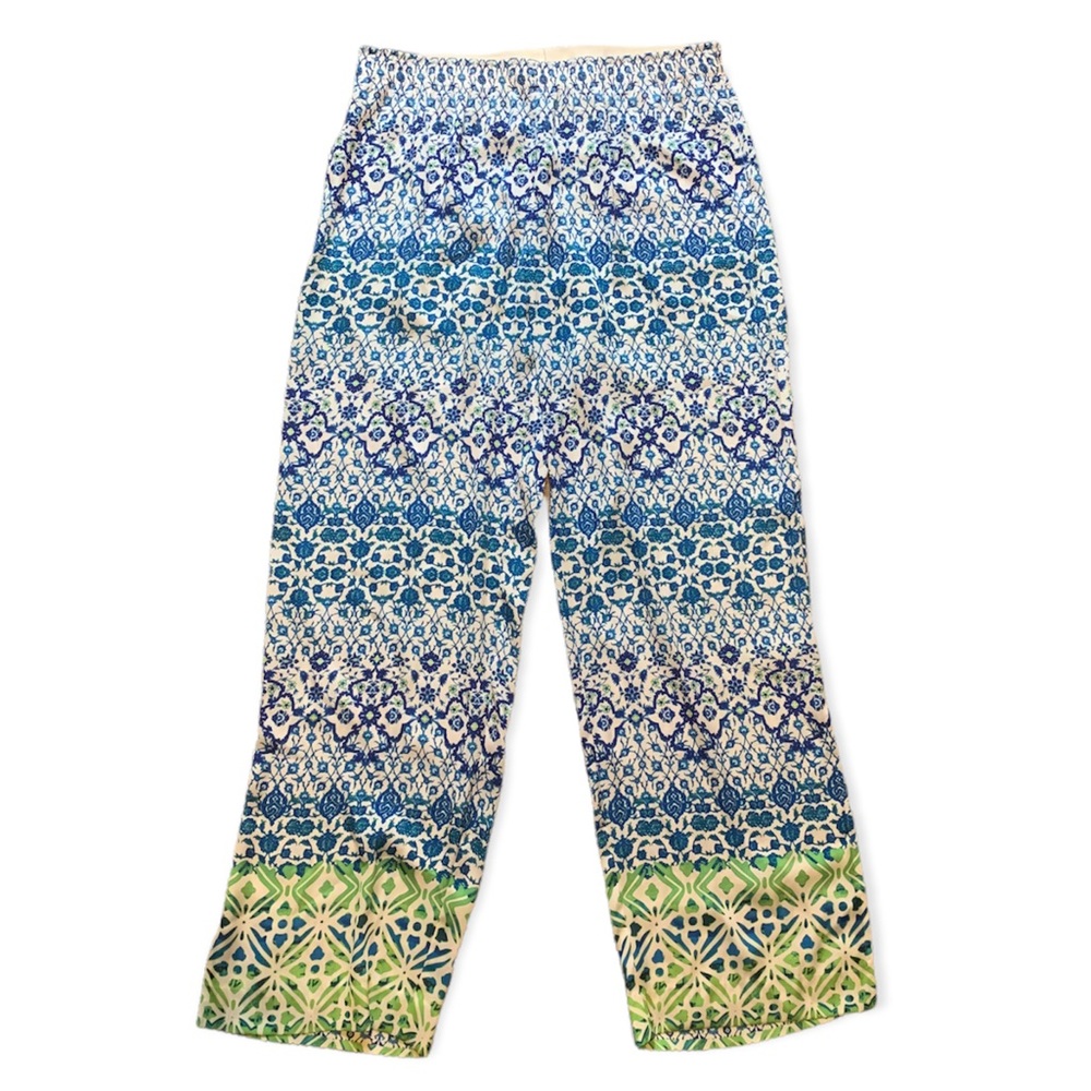 Etcetera Grace Wide Leg Blue & Green Floral Pants 16